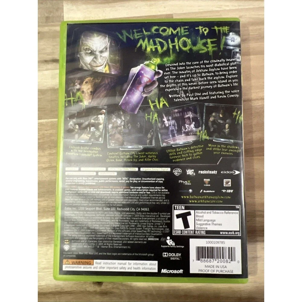 Batman Arkham Asylum - Gamestop‎ Edition (Microsoft XBOX 360, 2009) Complete CIB